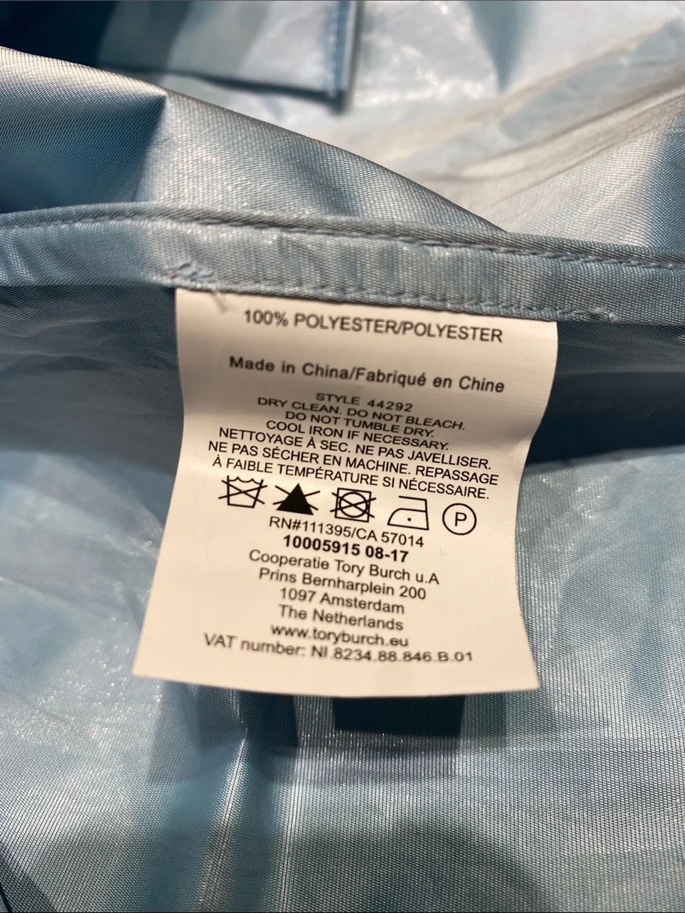 TORY BURCH  Light Blue Tie-Neck Blouse SZ 2